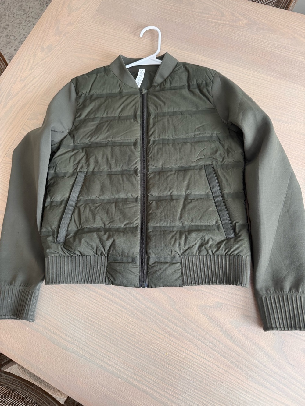 lululemon athletica Olive Quilted Bomber Jacket size 6 reversible